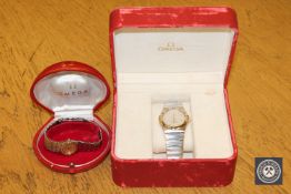 Two Omega wristwatches - Gentlemans 18ct gold and steel Constellation and matching Lady's