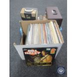 Two boxes of vinyl LP records,