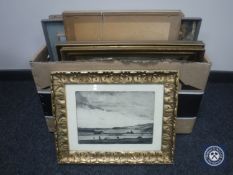 A box of continental pictures and prints