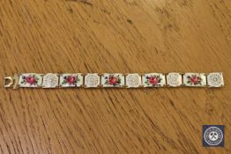 A Norwegian silver gilt and enamelled bracelet by David Anderson,