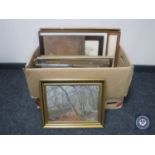 A box of continental pictures and prints