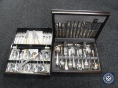 A canteen of Arthur Price cutlery and a canteen of stainless steel cutlery