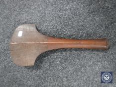 A Polynesian carved hardwood hand club,