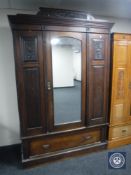 A Victorian mahogany mirror door wardrobe CONDITION REPORT: This measures 218cm