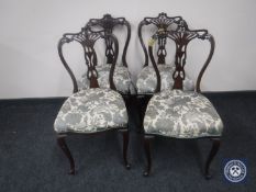 A set of four Victorian dining chairs on cabriole legs