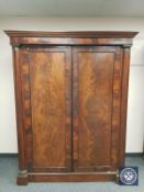 An early Victorian mahogany double door wardrobe,