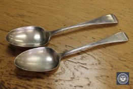 Two Georgian and Victorian silver table spoons.