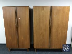 Two mid 20th century Stonehill Furniture double door wardrobes CONDITION REPORT: The