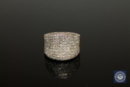 A 9ct gold heavily encrusted diamond ring