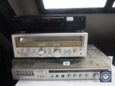 A Panasonic SG 2110 automatic turntable with cassette deck,