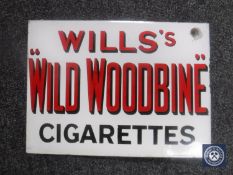 An early 20th century double sided enamel sign "Wills Star Cigarettes" and "Wills Woodbine