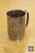 An Art Nouveau silver tankard, maker R&B,