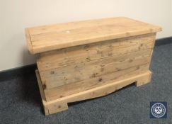 A stripped pine bedding box