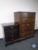 A Stag Minstrel seven drawer chest together with a four drawer bedside chest