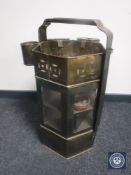 A 20th century brass Chinese noodle cart