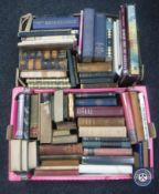 Two boxes of antiquarian and later volumes - novels etc