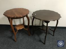 Two shaped antique occasional tables