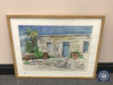 Donald James White : Paleochora, watercolour, 59 cm x 42 cm, framed.