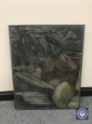 Donald James White : Slaggan, oil on canvas, 61 cm x 77 cm, framed.