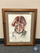 Donald James White : Anne, colour chalk, 39 cm x 51 cm, framed.