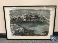 Donald James White : Seapool, watercolour, 85 cm x 60 cm, framed.