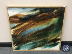 Donald James White : Hauxley scars, oil on canvas, 92 cm x 82 cm, framed.