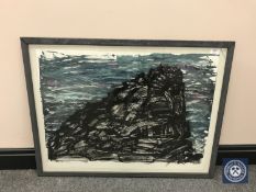 Donald James White : EPW, monoprint, 74 cm x 54 cm, framed.