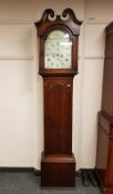 A George III oak eight day longcase clock with painted dial signed John Brown, Aberdeen,