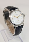 A gents vintage stainless steel Jaeger LeCoultre wristwatch,