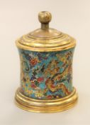 A fine and very rare Chinese Ming Dynasty (1368-1644) gilt bronze cloisonné scribe's water dropper,