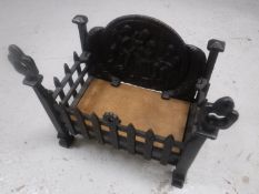 A cast iron fire grate