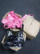 Five boxes containing a large quantity of branded carrier bags