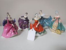 Six Royal Doulton Peggy Davies Signature Edition miniature figures