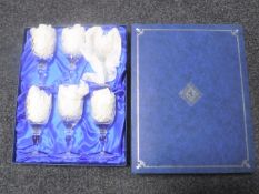 A set of six boxed Edinburgh International crystal glasses