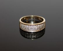 A 9ct gold diamond set ring,
