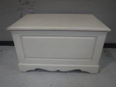 A painted pine blanket box