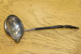 A small Georgian silver toddy ladle with coat of arms, George Smith II, London 1789,