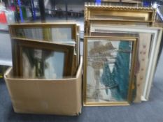 A large quantity of framed an unframed continental school oils on canvas