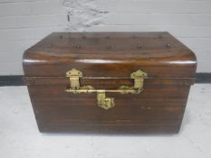 An early 20th century tin trunk