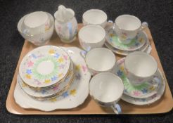 A tray containing a twenty-two piece Royal Grafton bone china tea service