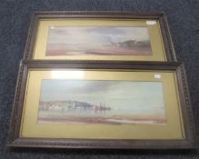 Two Edwardian oak framed prints,