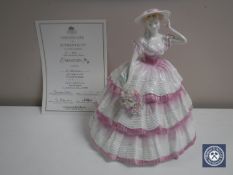 A Coalport The Four Flowers Collection figure, Carnation, number 161 or 12500 with certificate.