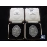 Two cased silver medals "The Confectioner's Bakers & Allied Trades Exhibition, London,