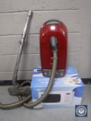A Miele Air Clean S275i cylinder vac and a Cookswork microwave