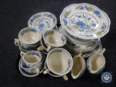 A tray of thirty nine pieces of Masons Regency tea and dinner china