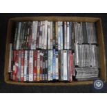 A box of DVD's and CD's