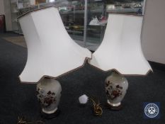 A pair of Masons pottery table lamps and shades