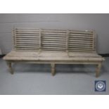 A teak ship's bench