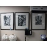 A set of three contemporary framed black and white photos - Keswick and Cumbria signed John Nixon