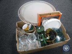 A box of oven dishes, ramekins,